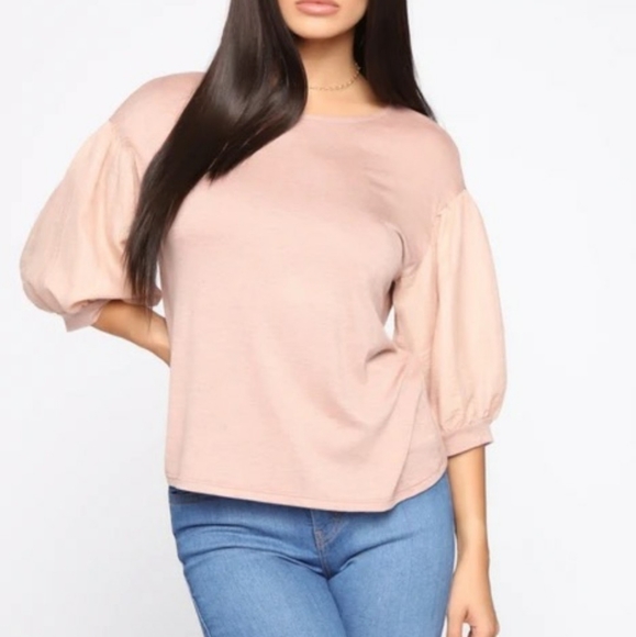 Fashion Nova Tops - Fashion Nova Girly Balloon Sleeve S